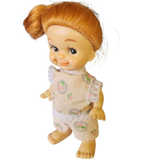 Vintage 1960s Huggles Doll Japan Red Hair Big Eyes 7” Vinyl Girl Toy Collectible - Picture 5 of 6